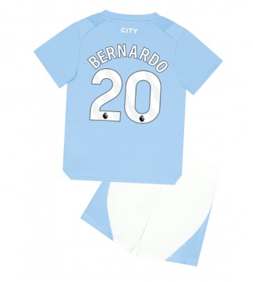 Manchester City Bernardo Silva #20 Primera Equipación Niños 2023-24 Manga Corta (+ Pantalones cortos)